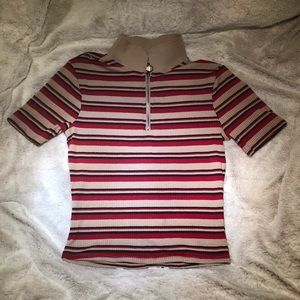 Zip up collard shirt